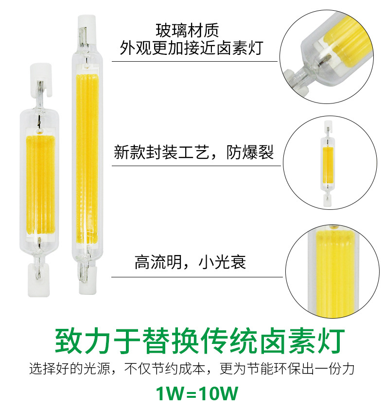 R7S 78 118mm COB LED tube(图2)